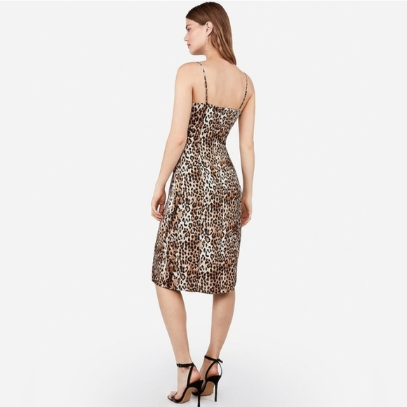 Express Cheeta Animal Print Midi Dress New - Picture 2 of 14